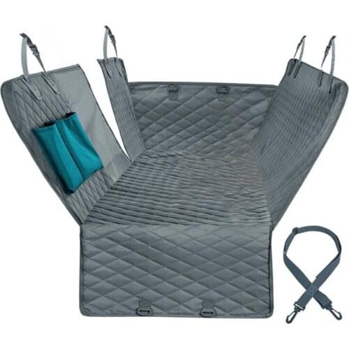 Car Rear Back Seat Waterproof Pet Dog Travel Mat Anti-dirty Safety Black Adjustable Straps Oxford Hammock Cushion Protector