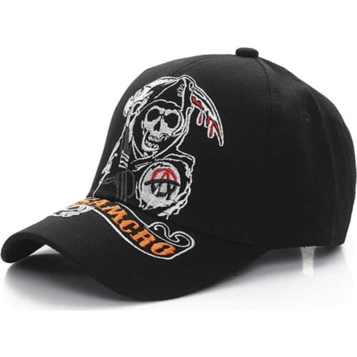 Baseball Cap SOA Sons of Anarchy Skull Cap Embroidery Casual Snapback Hat Fashion High Quality Racing Motorcycle Sport hat