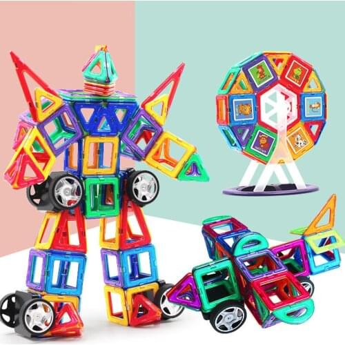 Big 20PCS-134PCS Magnetic Building Blocks for Boys Girls Magnet Designer Constructor Toys Educational Toy Accessories for Kids