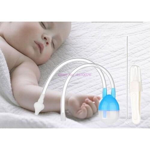 DHL 100set 3pcs/set Newborn Baby Safety Nose Cleaner Kids Vacuum Suction Nasal Aspirator Set Infants Flu Protections Accessories