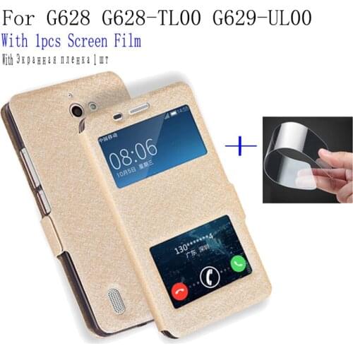 For Huawei G628 G628-TL00 G629-UL00 phone cover Smart View Window PU Leather shell For Huawei G 628 Flip case back cover case