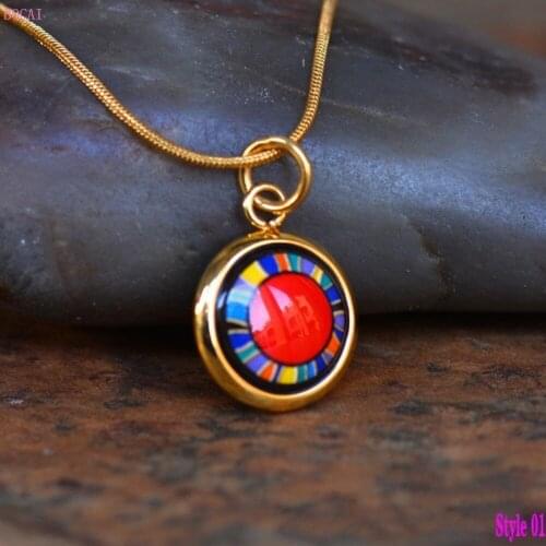 Enamel color head ornament pendant for women enamel color small round Necklace female womens Pendant 2020 new fashion