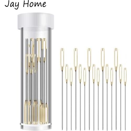 30pcs Large Eye Sewing Needles Golden Color Eye Hand Stitching Needles Cross Stitch Embroidery Needles DIY Sewing Supplies