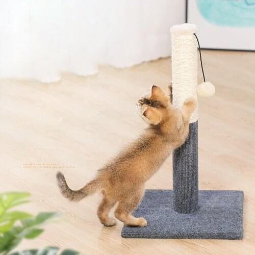 Pet Cat Tree Toys With Ball Sisal Pets Scratching Post For Cat Climbing Pets Condo Toy Protecting Furniture Solid Wood Post