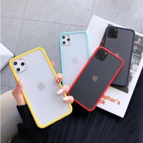 Mint Hybrid Simple Matte Bumper Phone Case for Iphone 11 Pro Max Xr Xs Max 6s 8 7 Plus Shockproof Soft Tpu Silicone Clear Cover