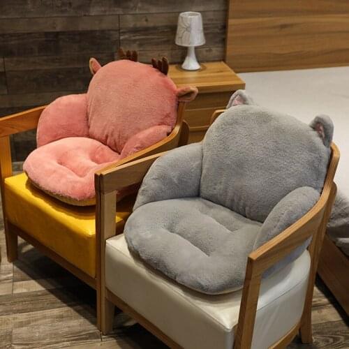 Cartoon Short Plush Sofa Seat Cushion Super Soft Stuffed Seat Pad Home Office Bedding Comfortable Chair Cushions