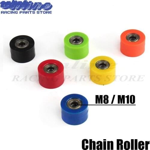Motorcycle Motorbike 8mm or 10mm Chain Roller Tensioner Pulley wheel guide for XR CR CRF 125 250 450 Pit Pro Dirt Bike Motocross
