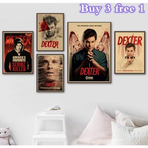 Horror TV Series Dexter Posters Printed Vintage Posters Wall Sticker For Home Room Store Wall Art