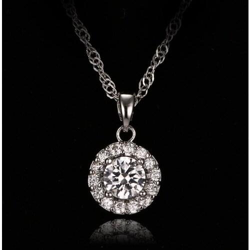 NoEnName_Null 2017 Fashion Link Chain Crystal Pendant Necklace Fashion Design Jewelry Zircon Ladies Necklace