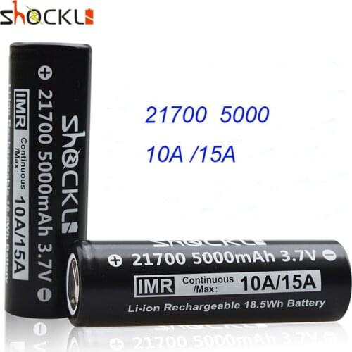 2pcs new Shockli 21700 5000mAh 10A 3.7V Li-ion Rechargeable battery INR21700 lithium batteries for 21700 flashlights, torch