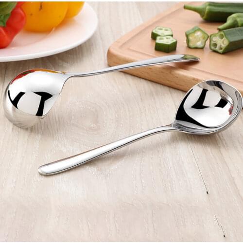 Stainless Steel Thickening Spoon Creative Long Handle Hotel Hot Pot Serving Spoon Soup Ladle Home Kitchen Essential Tools
