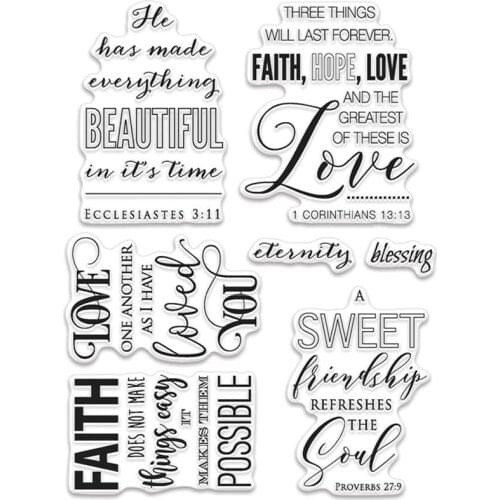 Faith Transparent Clear Silicone Stamp Seal for DIY scrapbooking photo album Decorative clear stamps