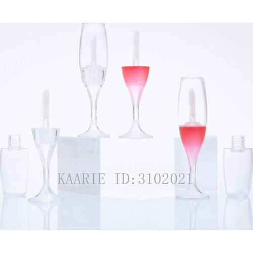 100pcs 8ml wine glass shape Clear Lip gloss Tubes Empty Lipgloss Containers Lipstick Refillable Red Bottle Lipgloss Tube Vials