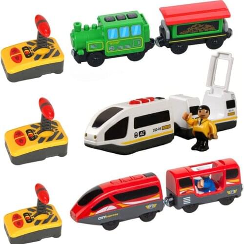 RC Electric Train Set Truck Magnetic Train Diecast Slot Car Toy Fit for Wooden Railway Train Track Birthday Christmas Gift
