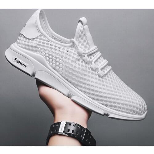 Brand Mesh Men Skateboarding Shoes Black Footwear Sneakers Flat Male Walking Shoes Summer Soft Outdoor For Men Rubber Shoes