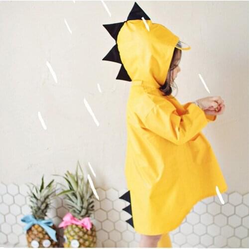 SAFEBET Cute Dinosaur Raincoat Outdoor Kids Rainwear Children Raincoats Student Poncho Folding Rain Cover PVC Hiking Ponchos