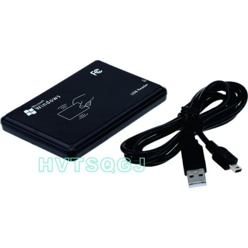 13.56Mhz RFID Reader USB Proximity Sensor Smart Card Reader+ 2 Pcs 13.56Mhz RFID White IC Card