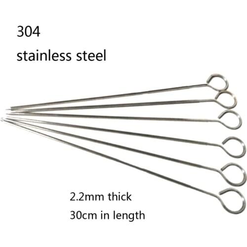 Stainless Steel BBQ Skewers for Food Meat Kebab Grill Meat Vegetables and Fruit Cooking Grilling Steel Stick for Outdoor