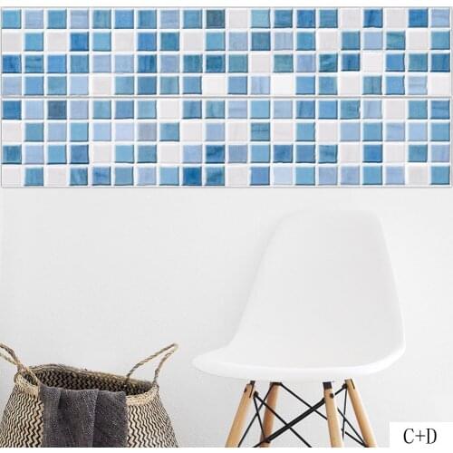 Mediterranean Mosaic Tile Stickers Kitchen Bathroom Home Decor DIY Vinyl Waterproof Self-adhesive Wallpapers Wall Murals Decals