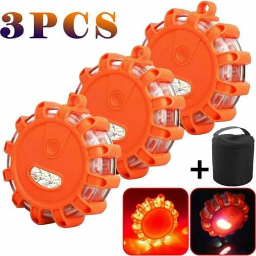 LED Road Flares Emergency Disc Safety Magnetic Roadside Safety Warning Lights Flashing Road Emergency Disc for Vehicles/Boat/Car