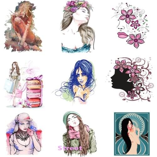 Iron on Transfer for Clothing Thermoadhesive Patches Stickers Diy Fashion Lady Pvc Patch Stripes Thermotransfer for Clothes C