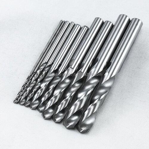 KLOT 10pcs HRC50 Solid Carbide Twist Drill Bit 3.05 3.1 3.15 3.175 3.2 3.25 3.3 3.35 3.4 3.45 3.5mm Length 40-60 Straight Shank