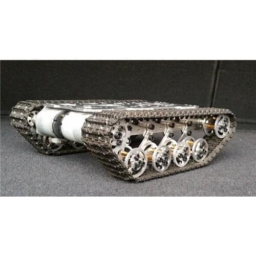 Enhanced Edition Metal Shock Absorption Robot Tracked Tank Car Chassis Crawler Climbing Obstacle Caterpillar Model RC Toy