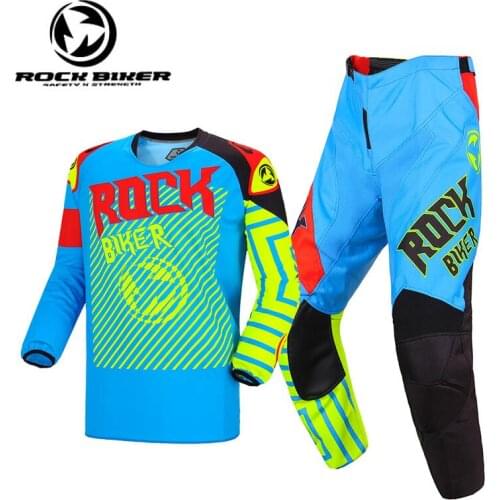 High Qaulity Bike Enduro Motocross Gear Set MX Jersey Pants Motorbike Clothing MTB Car Racing Suit Off Road Equipment Black Blue