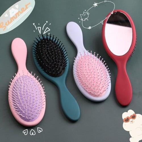 1pcs Air Cushion Anti-static Magic Detangler Hair Curl Straight Massage Comb Brush Styling Tools With Mirror Hairdressing Tools