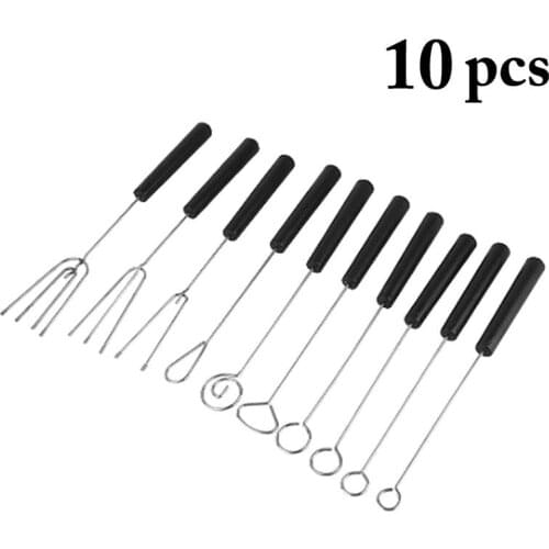 Kapmore 10Pcs Candy Dipping Set DIY Stainless Steel Chocolate Dipping Tool Baking Supply BBQ Tools Accessories Kitchen Kit