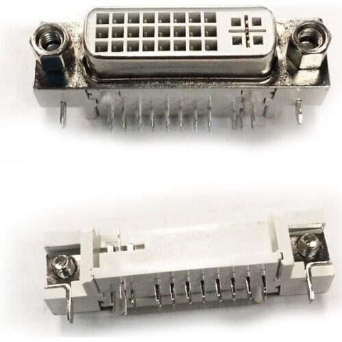 100pcs DVI 29Pin to PCB 90 Degree Female Connector Plug 24+5 Pin Female socket/Plug/jack for Video Audio display