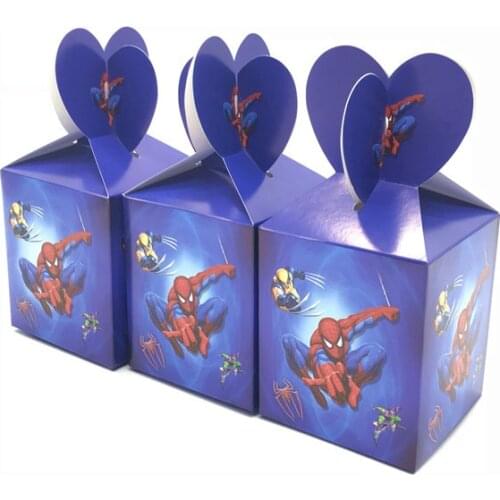 12/24/36/48 Pcs Spiderhero Birthday Party Decorations Candy Gift Box Kids Birthday Party Supplies Spidehero Baby Shower Favors