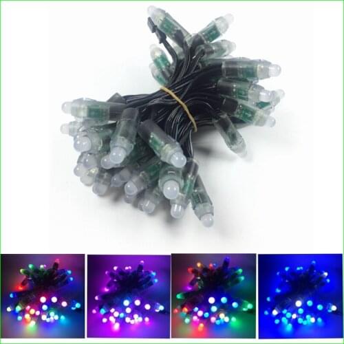 500pcs/lot DC5V/DC12V 12mm ws2811 ic LED Module Black/Green/White/RGW Wires String Christmas Holiday led Pixel light Addressable