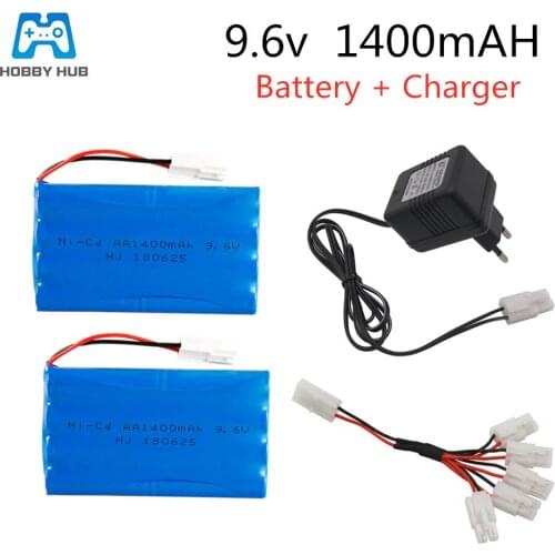 NI-CD 9.6V 1400mah Battery+5in1 charger 1400 mAh nicd Batteries For RC Car truck gun tank remote control electric toy AA battery