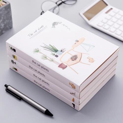 "Cat Plant Sketchbook" Big Size Drawing Notepad Kawaii Cute Diary Journal Notebook Stationery Gift