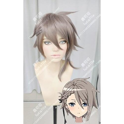 Anime Princess Principal Ange Cosplay Wig Short Silver Grey Heat Resistant Synthetic Hair Wigs + Wig Cap