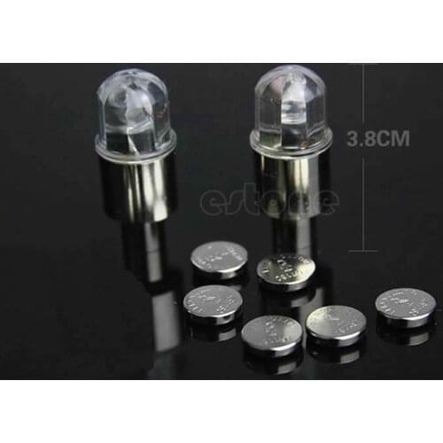 Motor Cycling Bike Car Bicycle Tire Tyre Valve LED Lights Bulbs Battery Include B36F