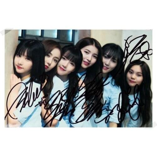 Signed GFRIEND autographed group photo RAINBOW K-POP 6 inches free shipping 102017B