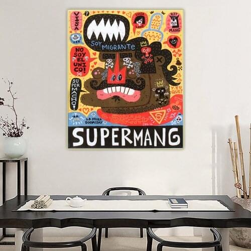 Jorge R. Gutierrez《Super Mang》Canvas Oil Painting Art Aesthetic Picture Poster Wall Hanging Decor Home Living Room Decoration
