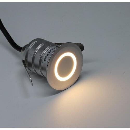 1W Round Wall Lamp Led Indoor Outdoor Stair Light Waterproof IP67 Recessed Step Pathway Wall Corner Lamp Staircase Wall Light