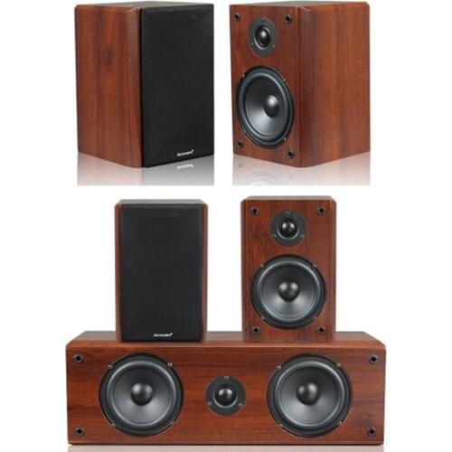 KYYSLB 20W 4 Ohm 3D Stereo Surround Center Speakers Wooden Home Theater Center Surround Speakers HIFI 5.1 Passive Speakers