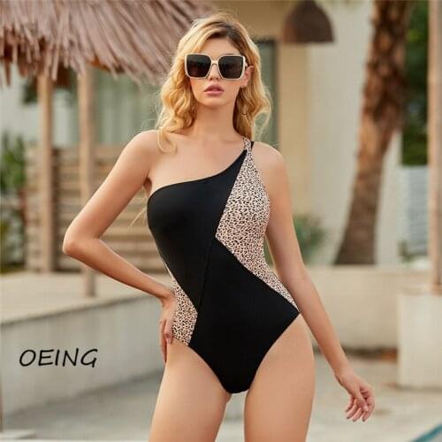 Leopard Black Sexy Bikini Jump Suit for Women 2021 Bathing Suit Fashion Casual Swimwear Women