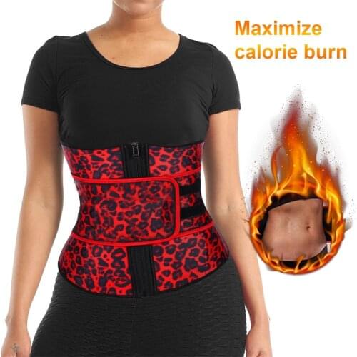 Leopard Neoprene Sauna Waist Trainer Corset Sweat Belts Women Body Shaper Slimming Corset Weight Loss Compression Trimme Belt