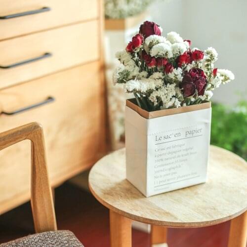 Best Home Wedding Newyear Decoration Nordic Style Preserved Dried Rose Forget-No-Not Myosotis Sylvatica Flower Bouquet Paper-Bag