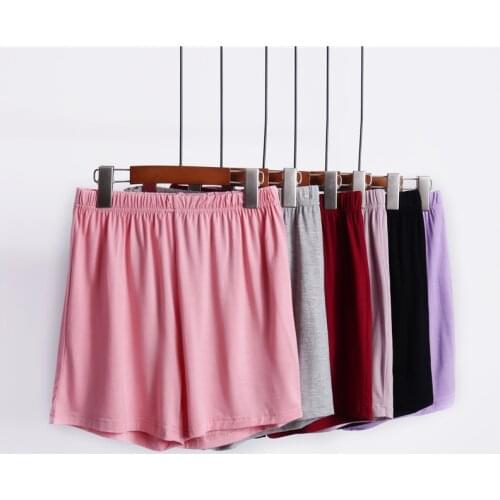 2020 Plus Size modal Elastic Waist Women Home Sleep solid color Bottom Short Pants woman loose casual Multicolor Pajama Shorts