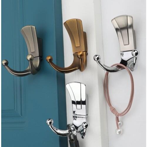 JD Fashion Bathroom Wall Hangers 2 Hooks Robe Coat Wall Hooks Wall Mounted Clothes Hanger Racks with screws Furniture Hardware