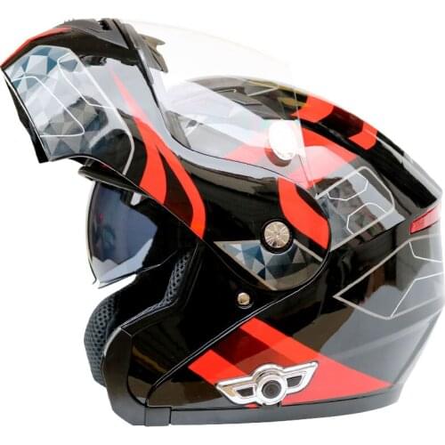 DOT Approved Double Anti-Fog Visors Bluetooth Headset Built-In Flip-Up Motorcycle Helmet Detachable Liner MSFH999K5