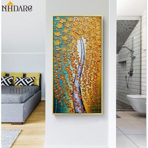 NHDARC Canvas Print Painting Poster Art Modern Nordic Home Hallway Decor Rich Tree Wall Picture for Living Room