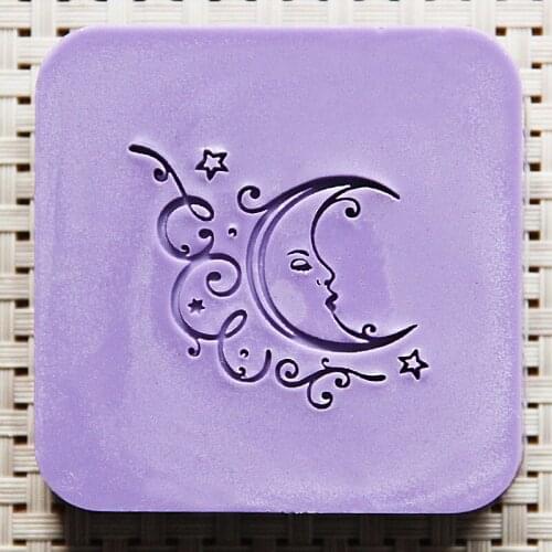 Nicole Soap Seal Stamp for Natural Handmade Soap Moon Pattern Acrylic Mold Chapter