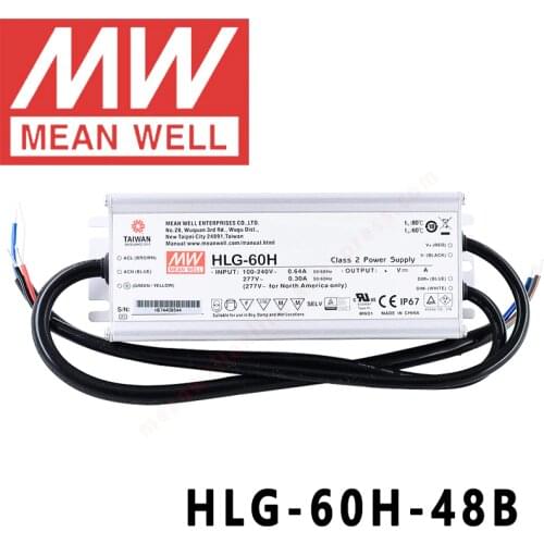 Original Mean Well HLG-60H-48B for Street/high-bay/greenhouse/parking meanwell 60W Constant Voltage Constant Current LED Driver